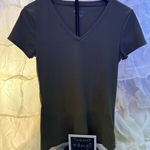 No Boundaries V-Neck Ribbed Top - Dark Green